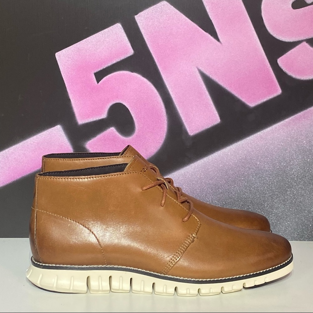 New Cole Haan ZeroGrand Leather Flex Mid Chukka